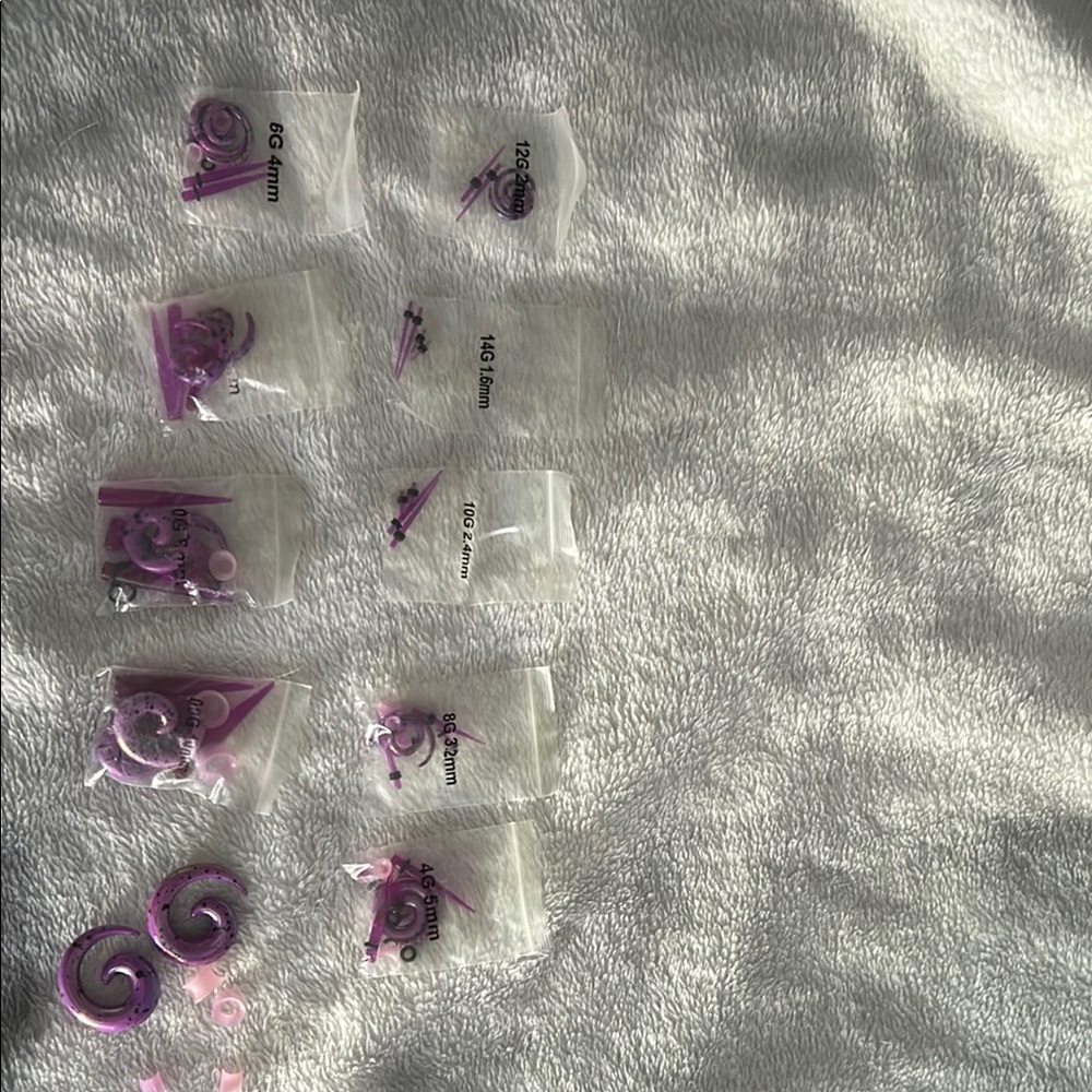 Purple Spiral Ear Gauge Collection